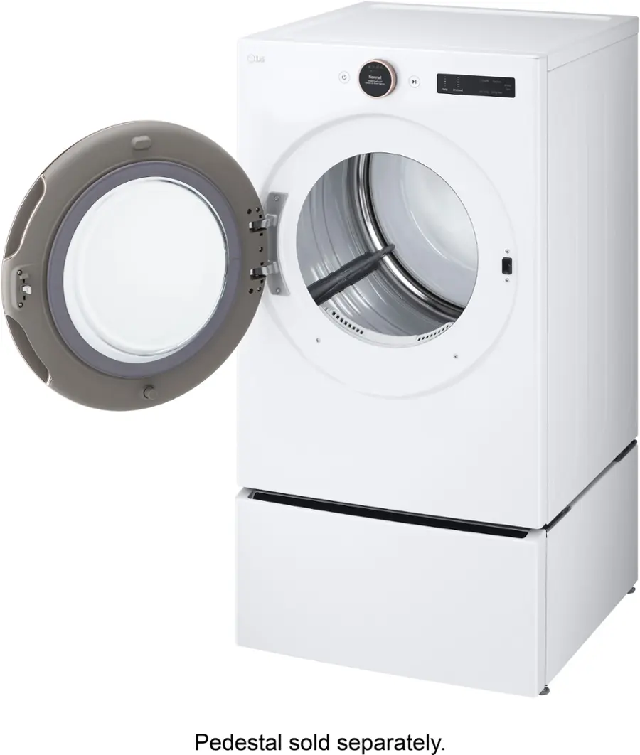 Alt View 31. LG - 7.4 Cu. Ft. Smart Electric Dryer with Steam and Sensor Dry - White.