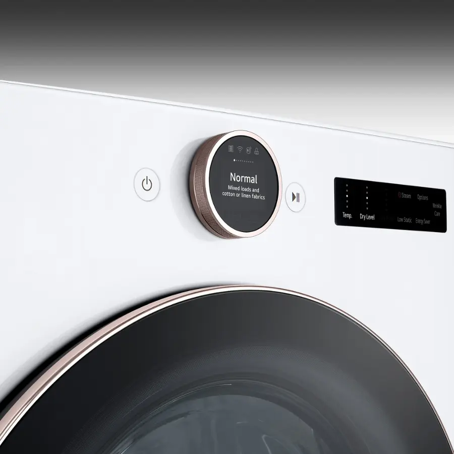 Alt View 22. LG - 7.4 Cu. Ft. Smart Electric Dryer with Steam and Sensor Dry - White.