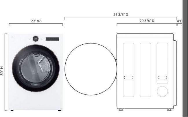 LG - 7.4 Cu. Ft. Smart Electric Dryer with Steam and Sensor Dry - White_2