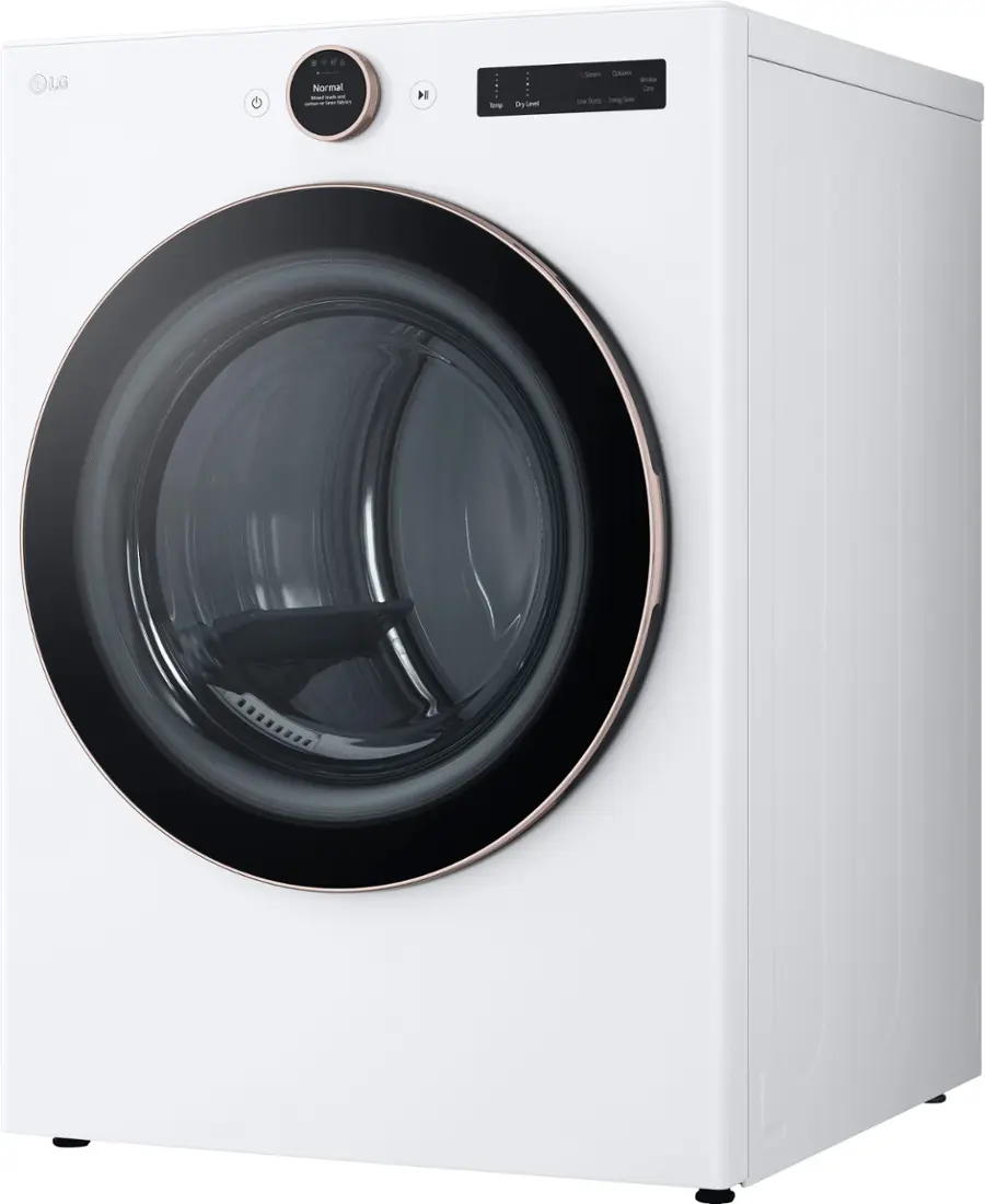 Alt View 14. LG - 7.4 Cu. Ft. Smart Electric Dryer with Steam and Sensor Dry - White.