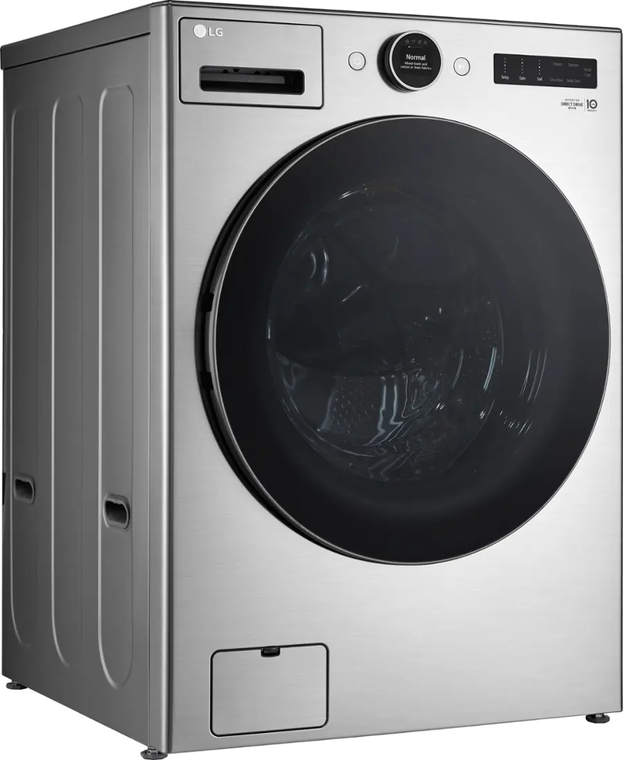 Alt View 1. LG - 4.5 Cu. Ft. High-Efficiency Smart Front Load Washer with Steam and TurboWash 360 - Graphite Steel.