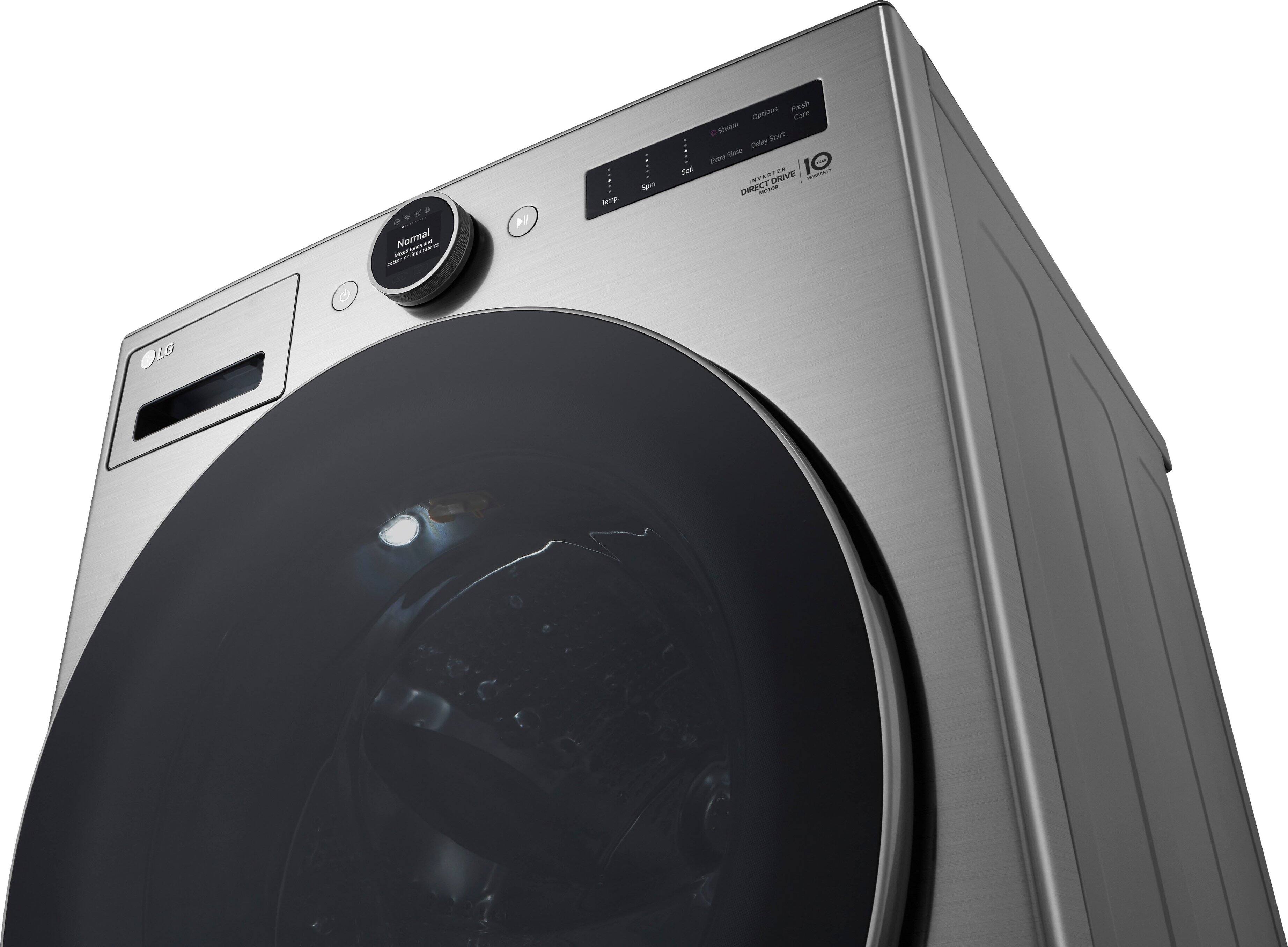 Alt View 20. LG - 4.5 Cu. Ft. High-Efficiency Smart Front Load Washer with Steam and TurboWash 360 - Graphite Steel.