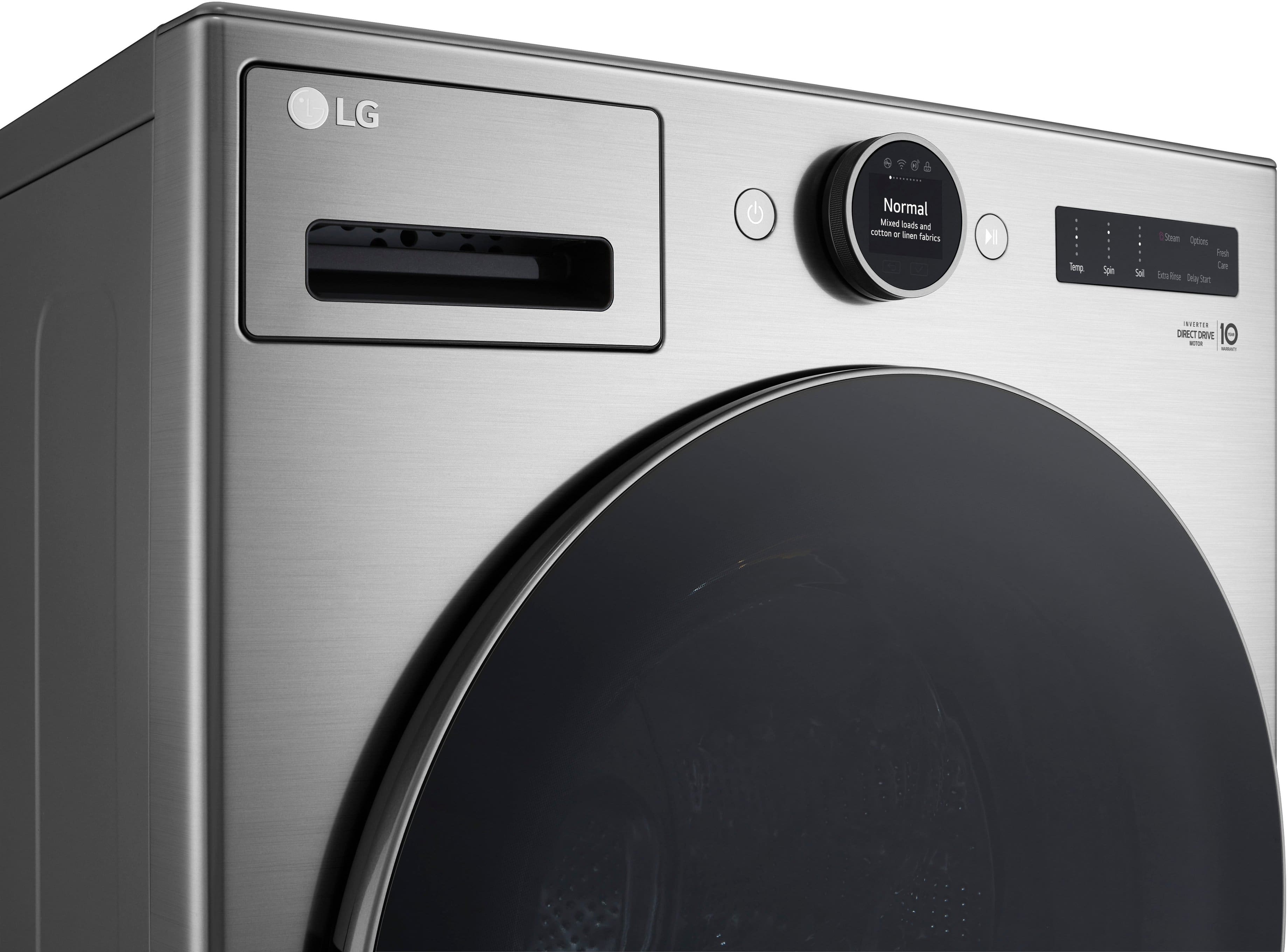 Alt View 21. LG - 4.5 Cu. Ft. High-Efficiency Smart Front Load Washer with Steam and TurboWash 360 - Graphite Steel.