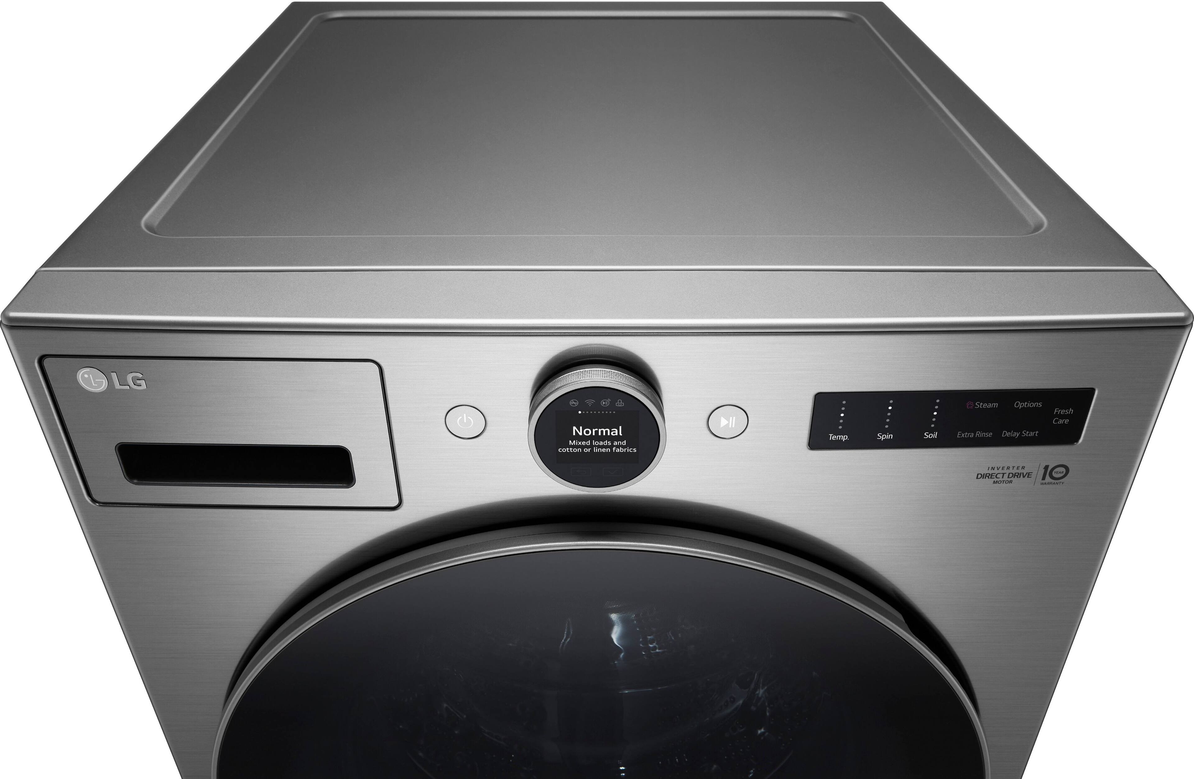 Alt View 22. LG - 4.5 Cu. Ft. High-Efficiency Smart Front Load Washer with Steam and TurboWash 360 - Graphite Steel.