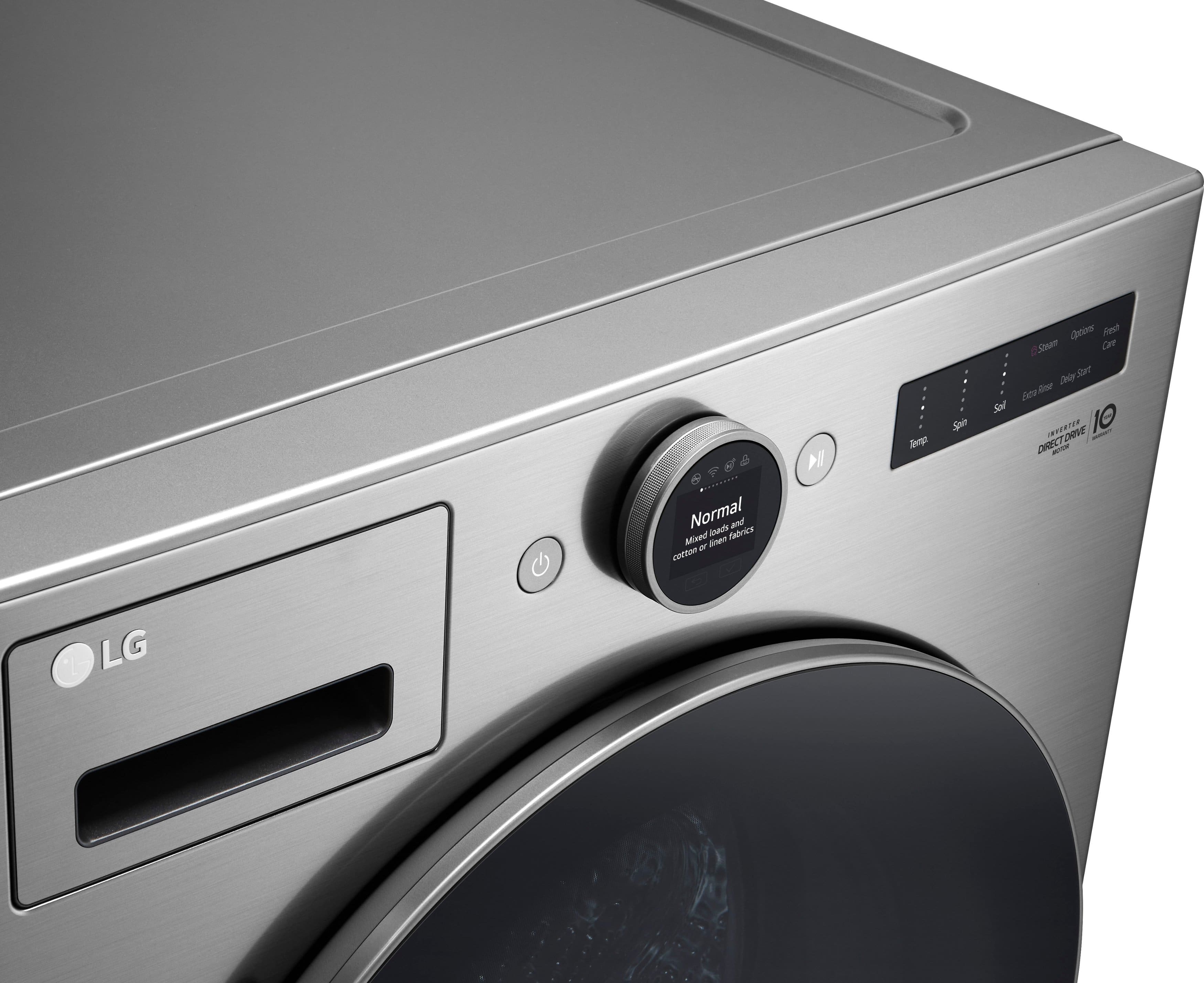 Alt View 23. LG - 4.5 Cu. Ft. High-Efficiency Smart Front Load Washer with Steam and TurboWash 360 - Graphite Steel.