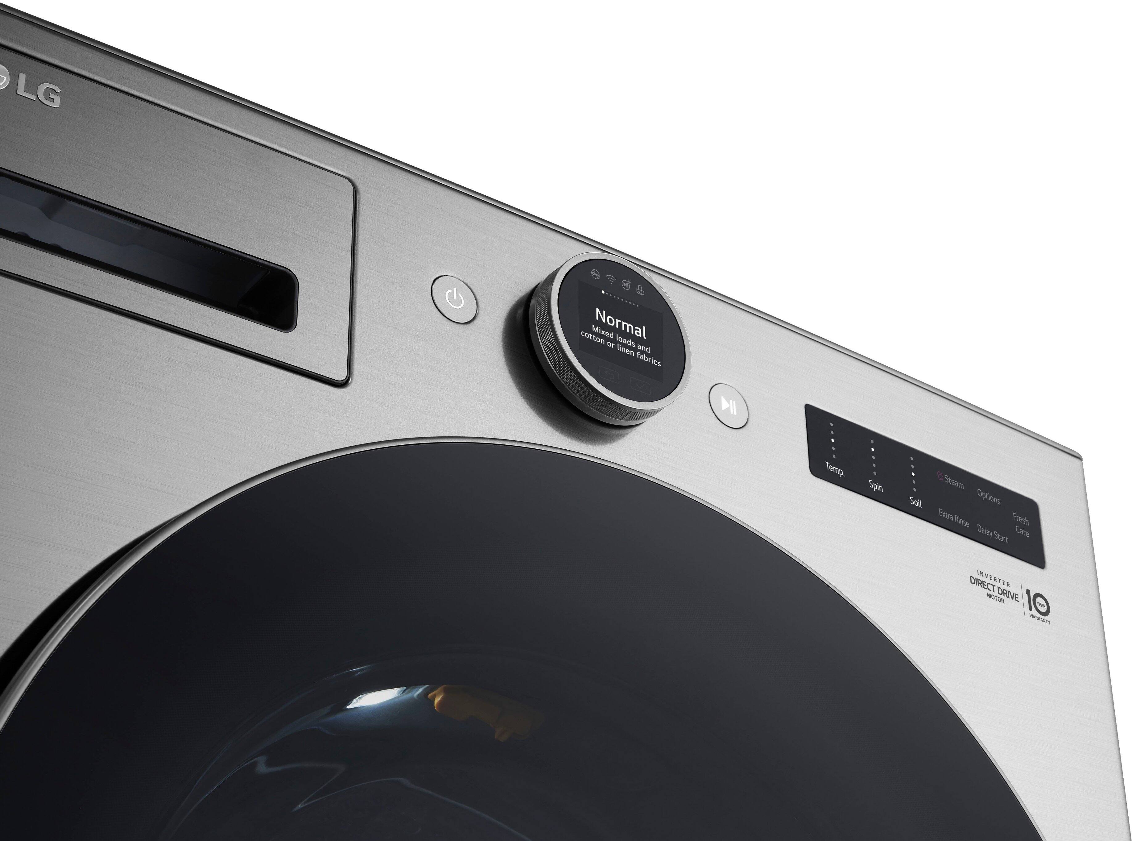 Alt View 24. LG - 4.5 Cu. Ft. High-Efficiency Smart Front Load Washer with Steam and TurboWash 360 - Graphite Steel.