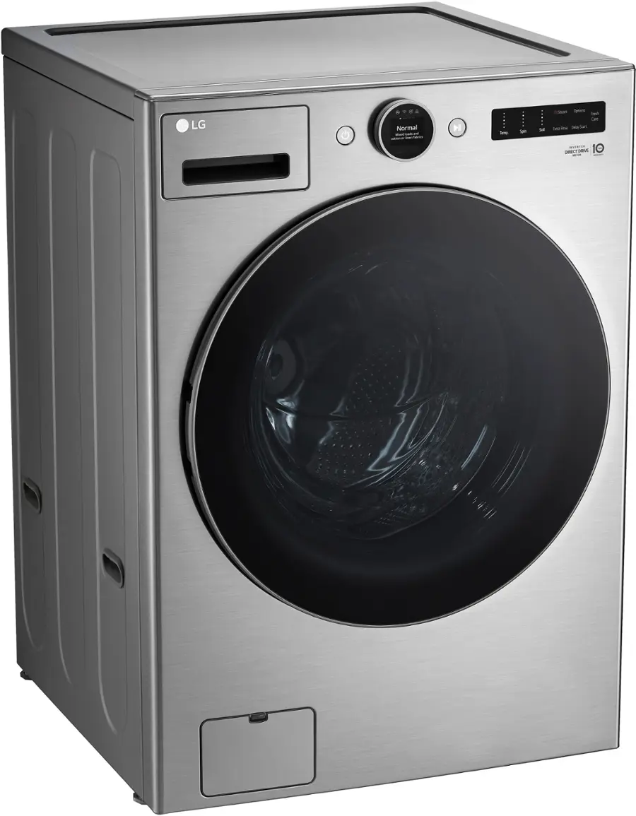 Alt View 14. LG - 4.5 Cu. Ft. High-Efficiency Smart Front Load Washer with Steam and TurboWash 360 - Graphite Steel.