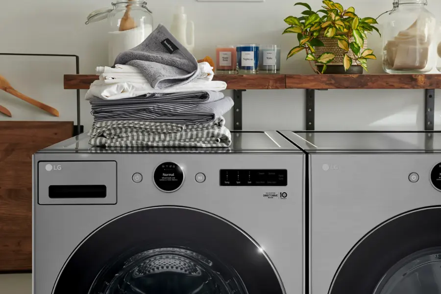 Alt View 34. LG - 4.5 Cu. Ft. High-Efficiency Smart Front Load Washer with Steam and TurboWash 360 - Graphite Steel.