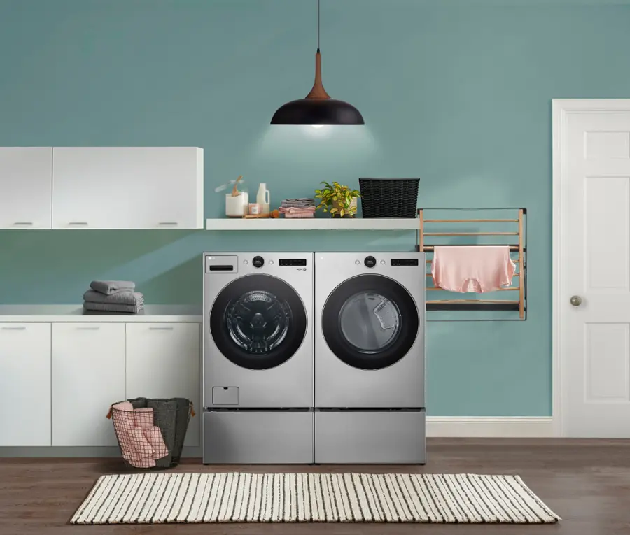 Alt View 36. LG - 4.5 Cu. Ft. High-Efficiency Smart Front Load Washer with Steam and TurboWash 360 - Graphite Steel.