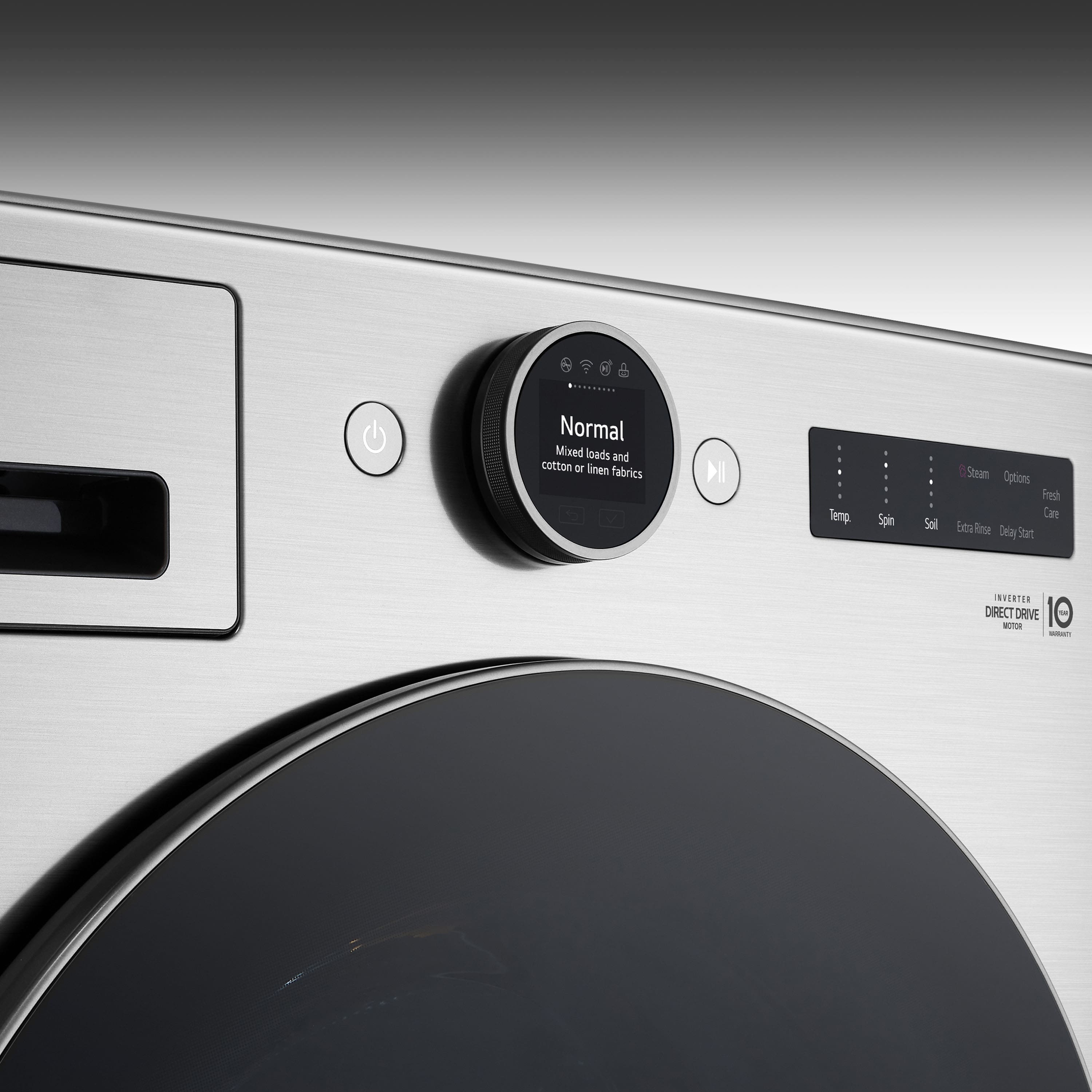 Alt View 25. LG - 4.5 Cu. Ft. High-Efficiency Smart Front Load Washer with Steam and TurboWash 360 - Graphite Steel.