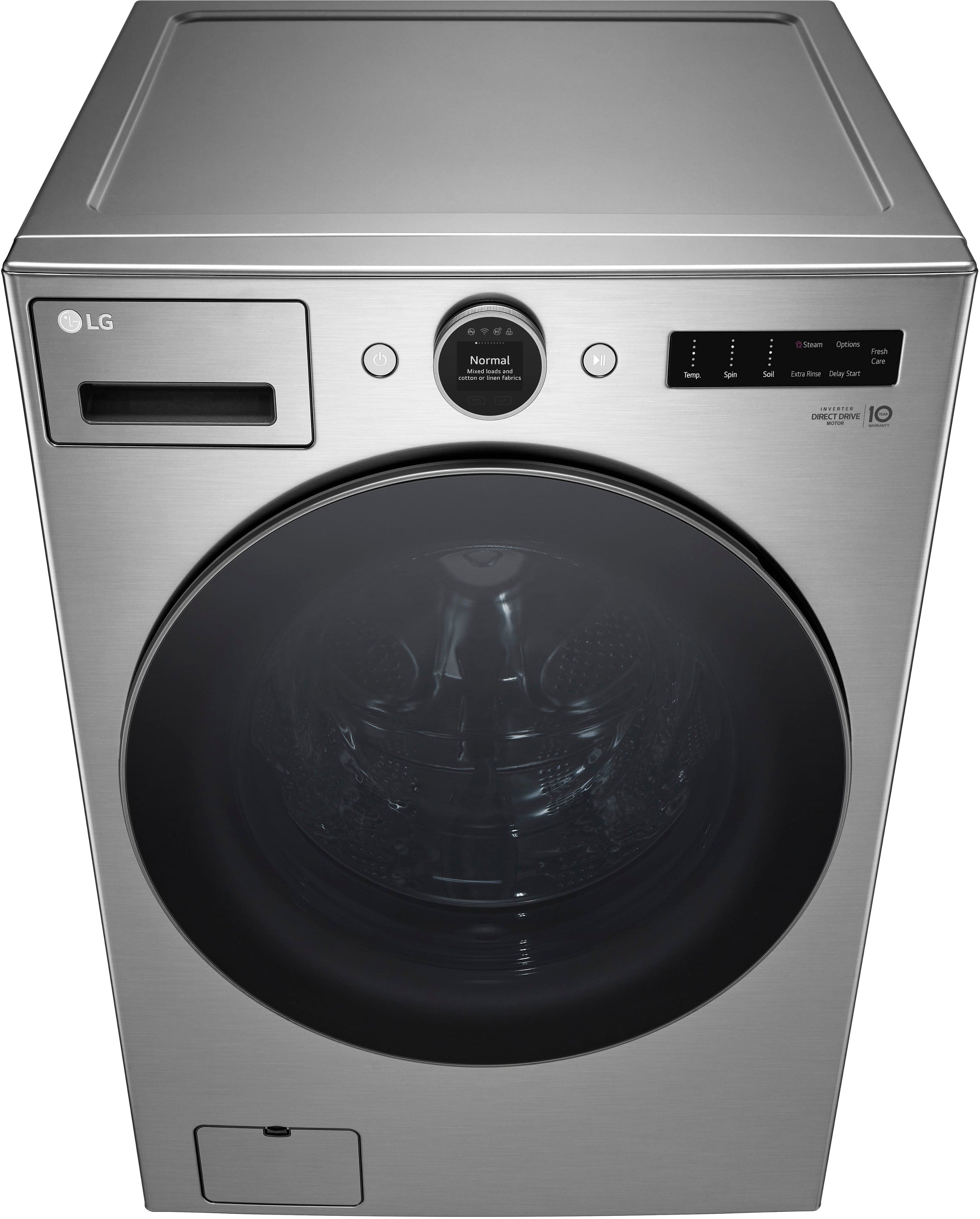 Alt View 15. LG - 4.5 Cu. Ft. High-Efficiency Smart Front Load Washer with Steam and TurboWash 360 - Graphite Steel.