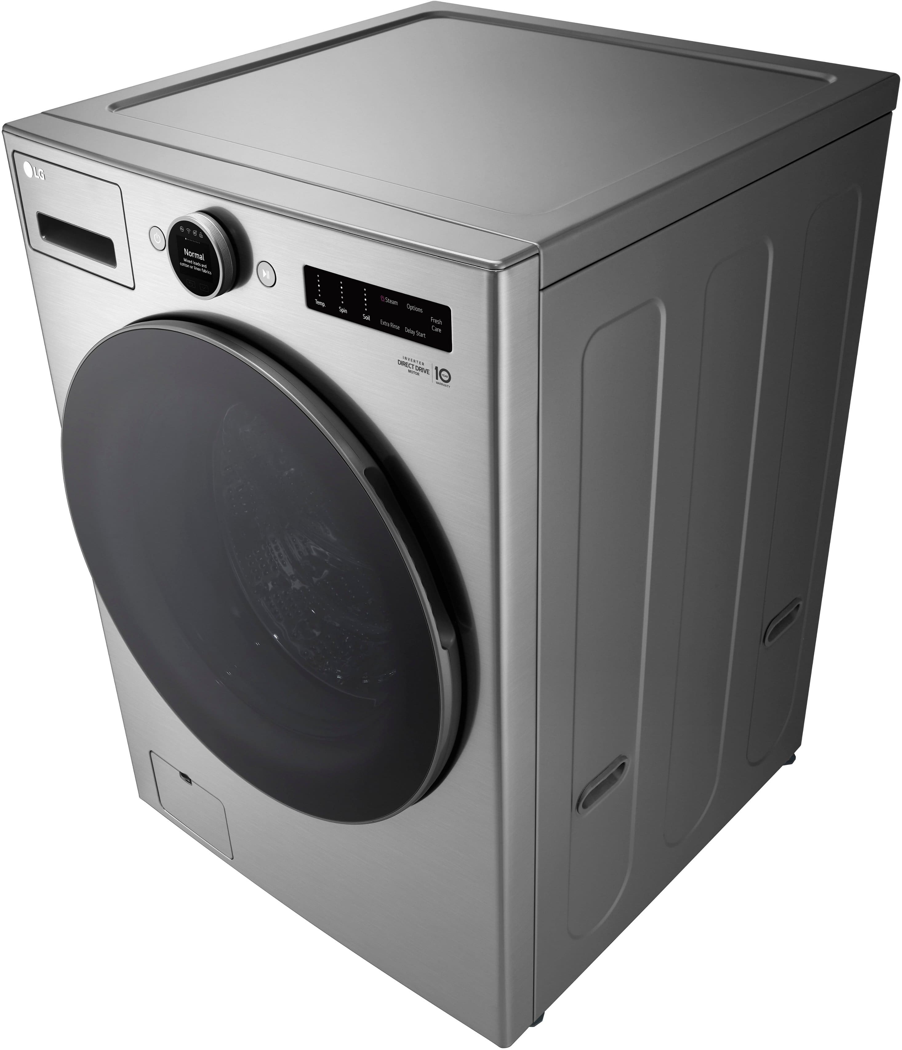 Alt View 17. LG - 4.5 Cu. Ft. High-Efficiency Smart Front Load Washer with Steam and TurboWash 360 - Graphite Steel.