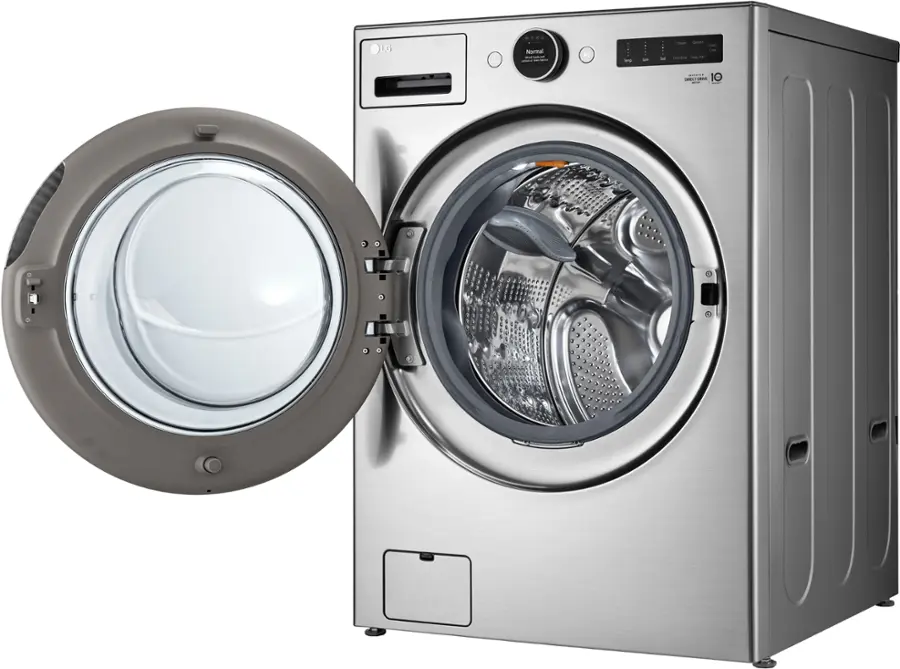 Alt View 18. LG - 4.5 Cu. Ft. High-Efficiency Smart Front Load Washer with Steam and TurboWash 360 - Graphite Steel.