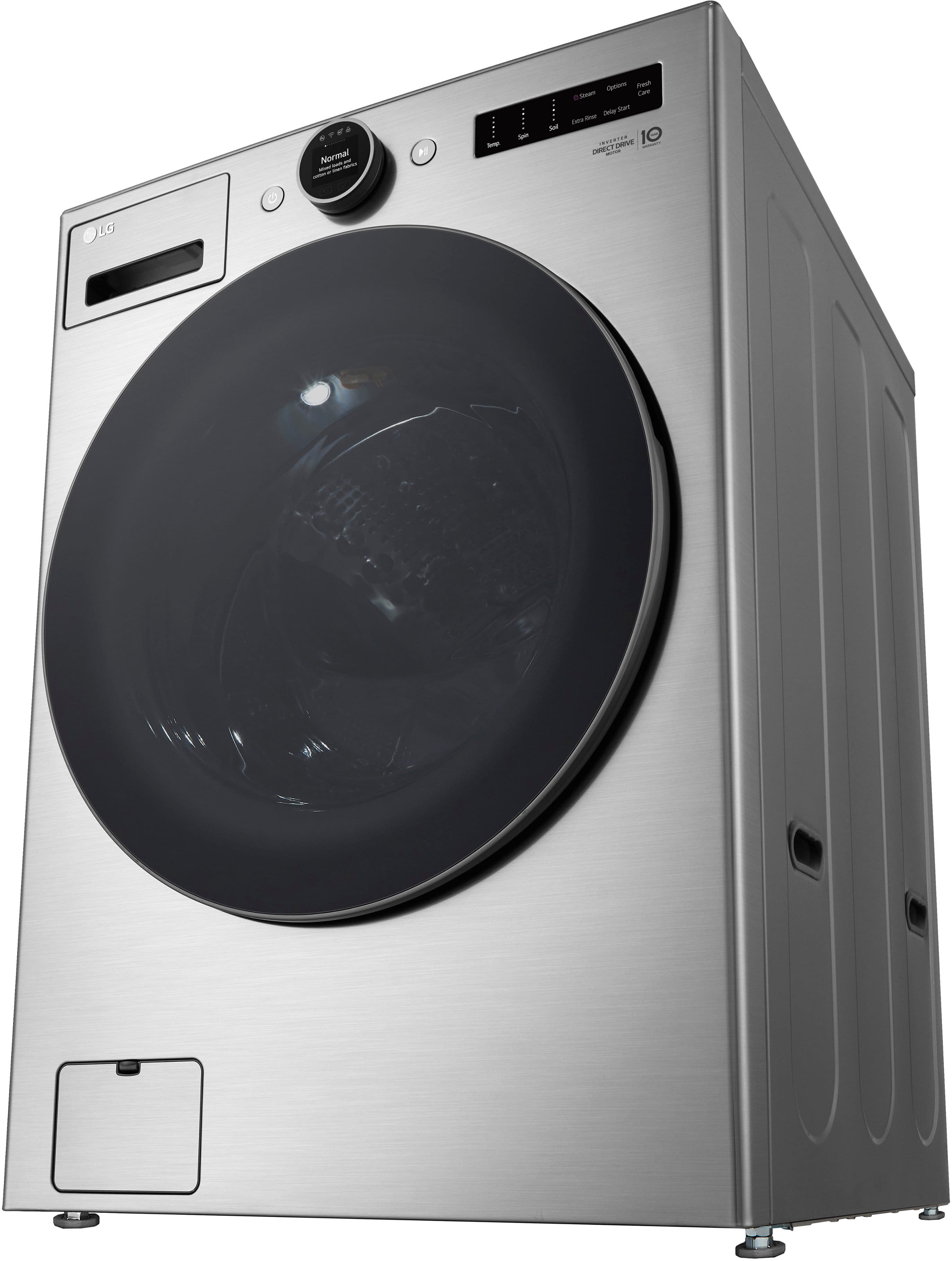 Alt View 19. LG - 4.5 Cu. Ft. High-Efficiency Smart Front Load Washer with Steam and TurboWash 360 - Graphite Steel.