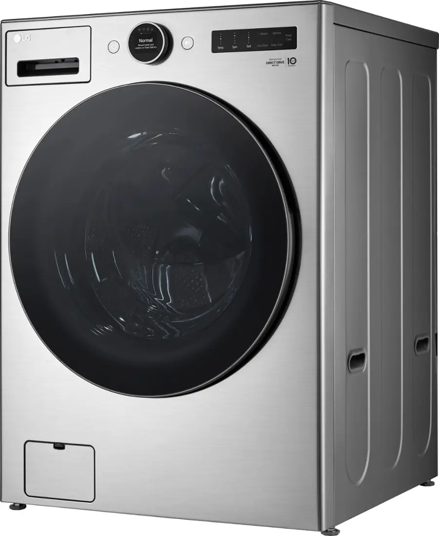Alt View 13. LG - 4.5 Cu. Ft. High-Efficiency Smart Front Load Washer with Steam and TurboWash 360 - Graphite Steel.