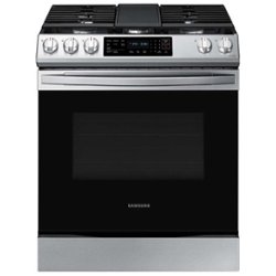 Samsung - 6.0 cu. ft. Smart Slide-in Gas Range with Air Fry & Convection - Stainless Steel - Front_Zoom