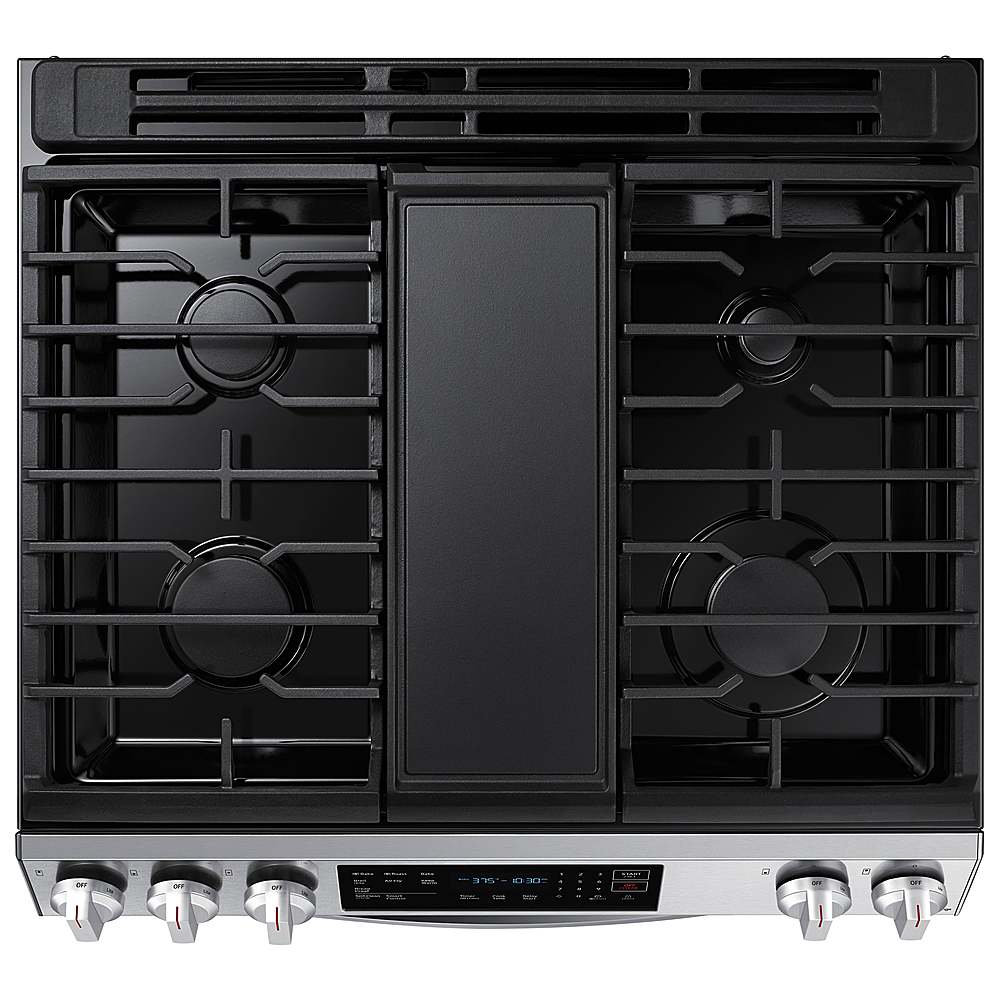 Alt View 15. Samsung - 6.0 cu. ft. Smart Slide-in Gas Range with Air Fry & Convection - Stainless Steel.