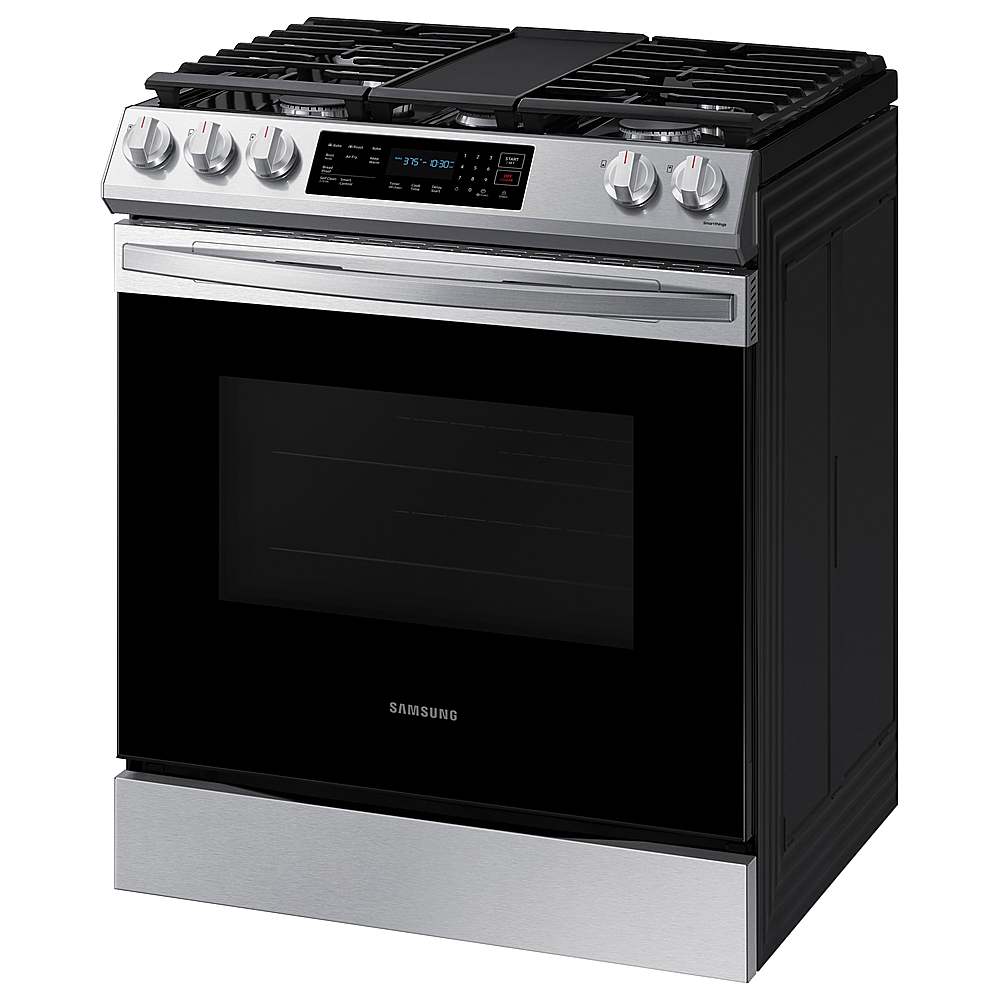 Alt View 16. Samsung - 6.0 cu. ft. Smart Slide-in Gas Range with Air Fry & Convection - Stainless Steel.