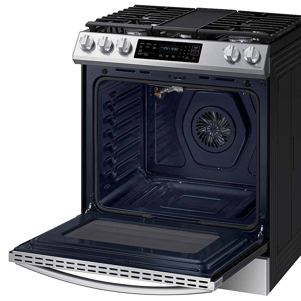 Alt View 17. Samsung - 6.0 cu. ft. Smart Slide-in Gas Range with Air Fry & Convection - Stainless Steel.