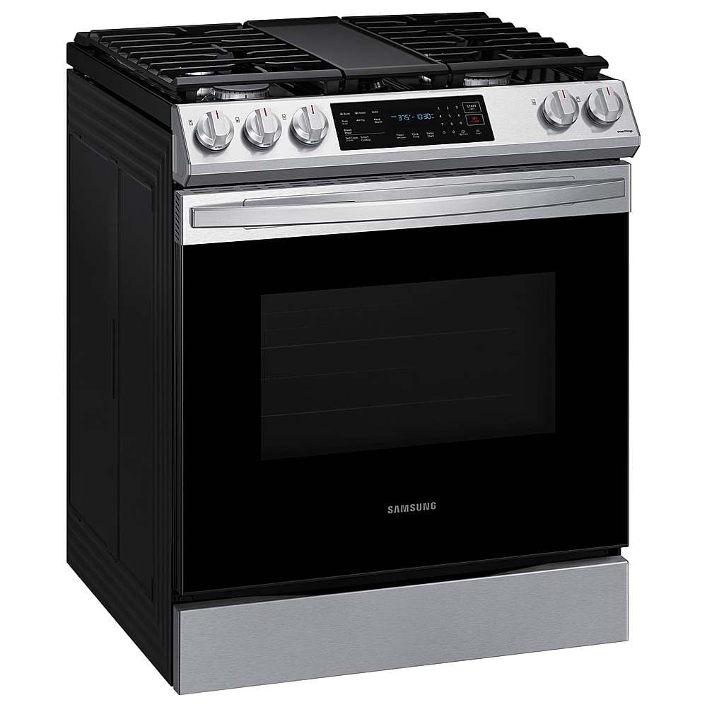Alt View 18. Samsung - 6.0 cu. ft. Smart Slide-in Gas Range with Air Fry & Convection - Stainless Steel.