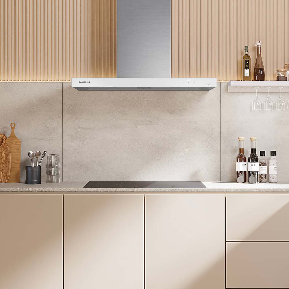 Alt View 12. Samsung - 36" BESPOKE Smart Wall Mount Hood - white.