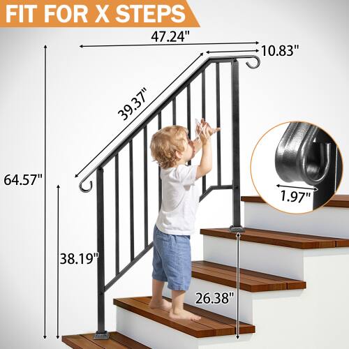 FIT FOR X STEPS  
47.24"  
10.83"  
39.37"  
64.57"  
1.97"  
38.19"  
26.38"