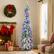 Front. BreeBe - Pre-Lit Pencil Christmas Tree 4FT/5FT/6FT Snowy Slim Design - White.