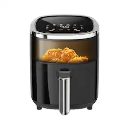 WHALL - 4QT Air Fryer, Touchscreen Air Fryers with View Window, 12 Presets, Air Fry, Bake, Broil, Dehydrate, Roast, Reheat - Black