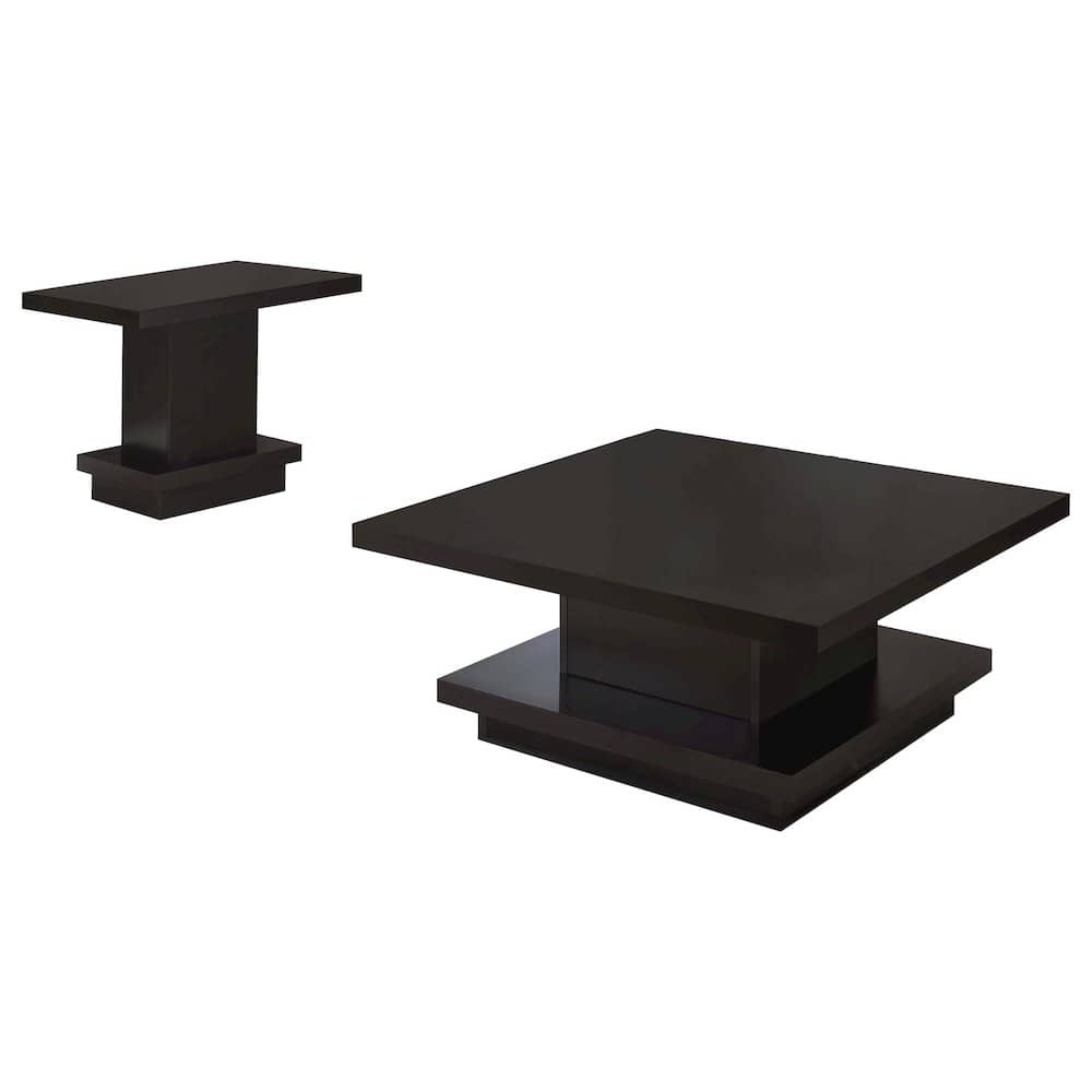 Coaster Co. of America - Reston 2-piece Square Coffee and End Table Set - Cappuccino