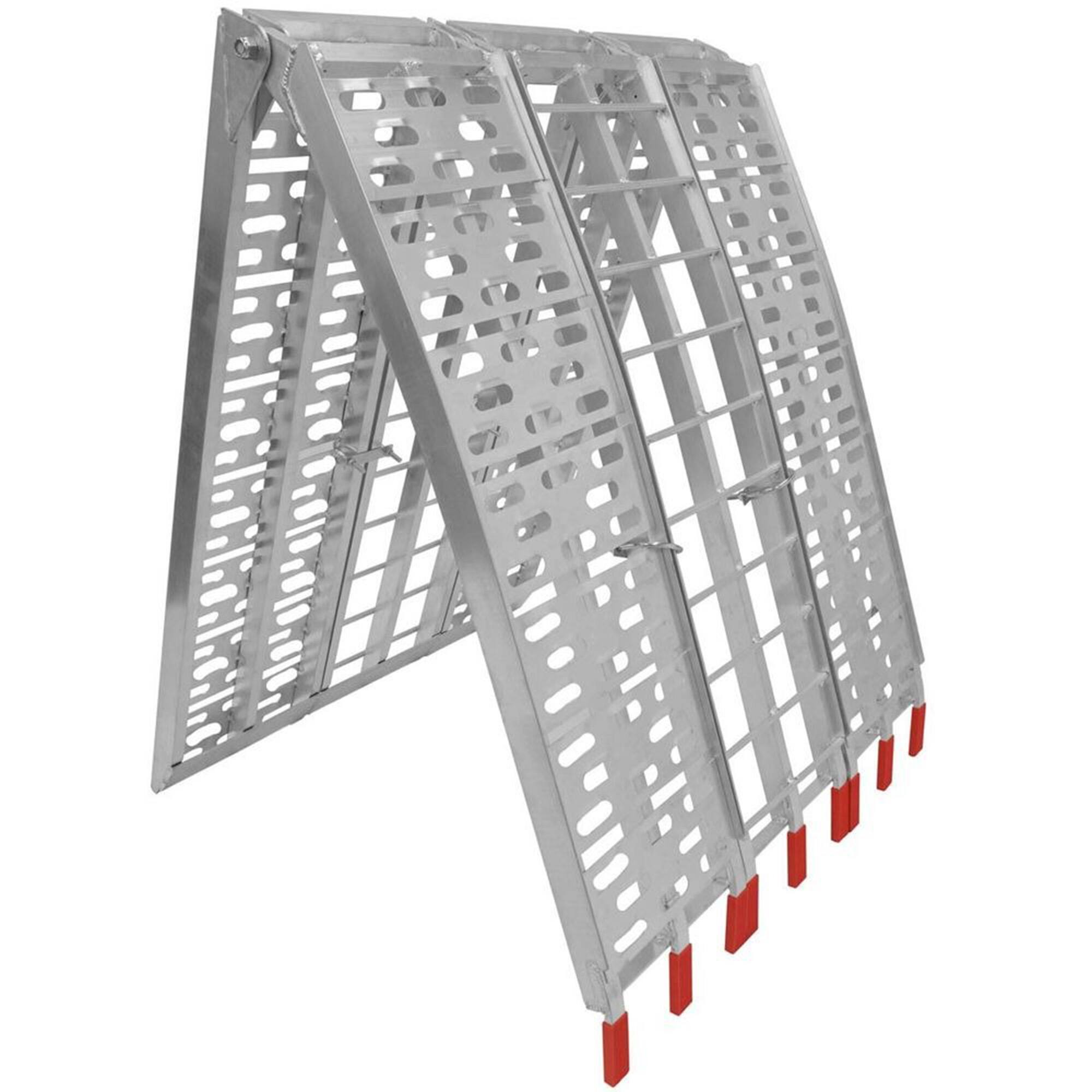 Alt View 4. Titan Ramps - Titan Ramps 7.5 Ft Solid Plate Motorcycle Loading Ramp, 1,000Lb Capacity, Silver.