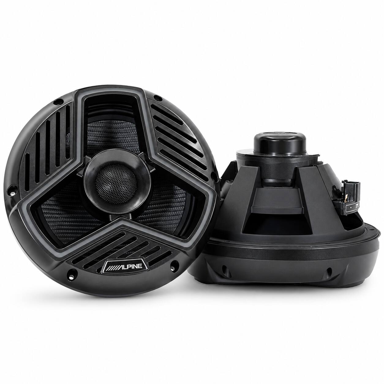 Alt View 5. Alpine - Alpine MRN-S88-LB Marine 8.8" Coaxial Speaker Set - Black - Black/Gray.
