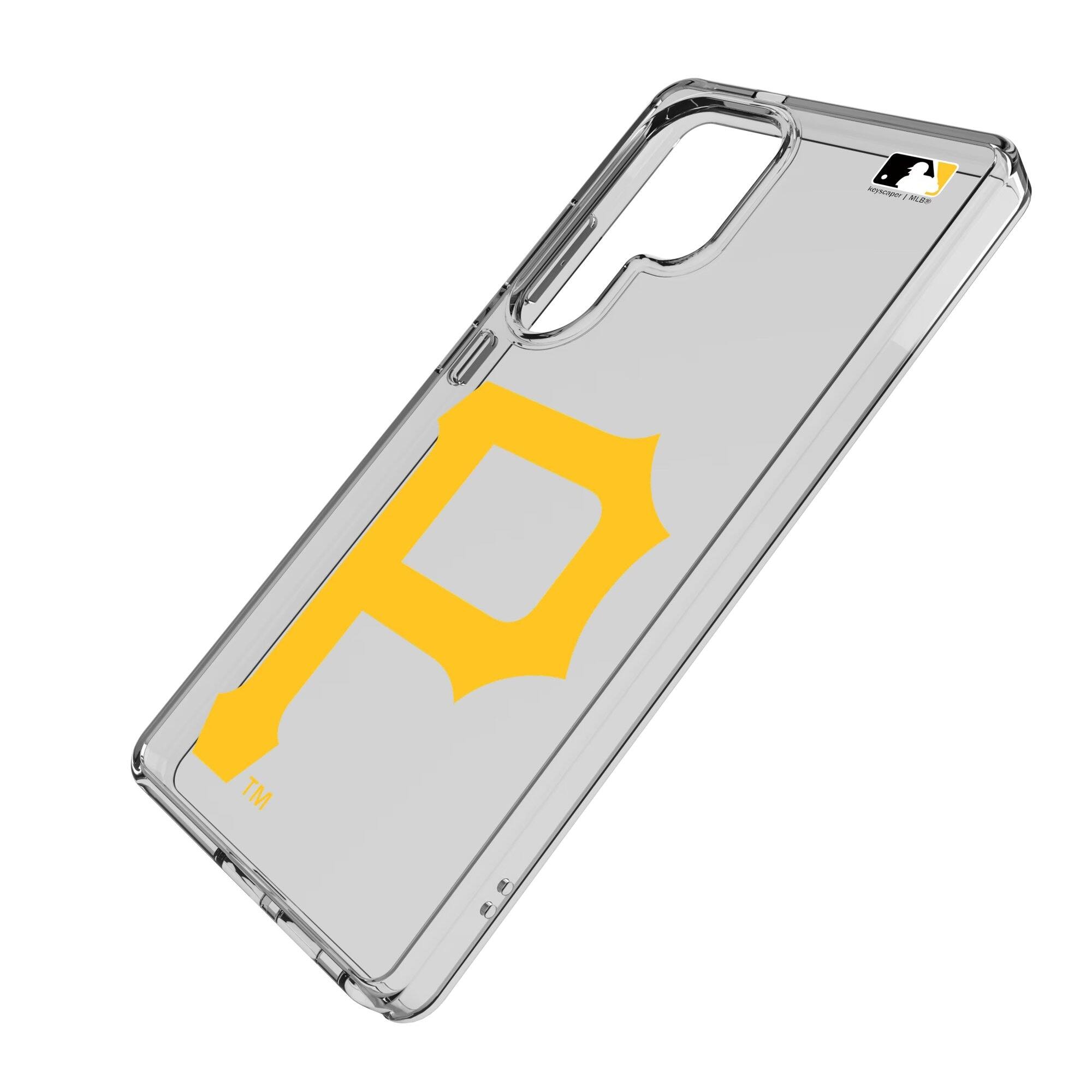 Alt View 1. Keyscaper - Pittsburgh Pirates Galaxy Text Backdrop Clear Case - S22 - Multicolor.