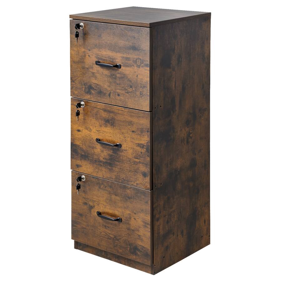 File Cabin Storage VEVOR 3 Drawer File Cabinet with Lock, Vertical Filing Storage Cabinets ...
