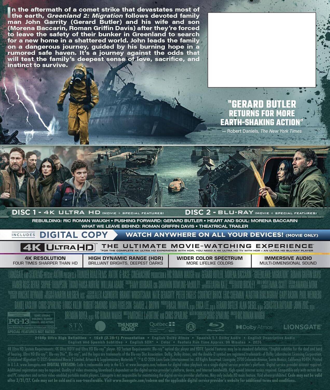 Alt View 1. Greenland 2: Migration   - 4K Blu-Ray.