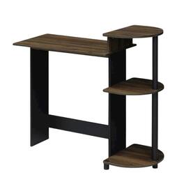 BisonOffice - Columbia Walnut and Black Computer Desk with Shelves for Compact Workspaces - Columbia Walnut/Black