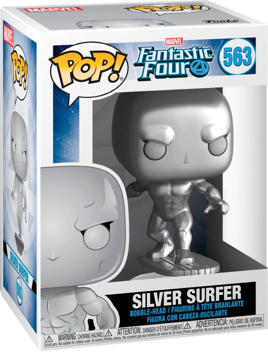 **MARVEL Fantastic Four 563**

**POP!**

**SILVER SURFER**

**BOBBLE-HEAD / FIGURINE À TÊTE BRANLANTE / FIGURA CON CABEZA OSCILANTE**

**WARNING: CHOKING HAZARD. Small parts. Not suitable for children under 36 months.**

**ATTENTION: DANGER D'ÉTOUFFEMENT. Petites pièces. Ne convient pas aux enfants de moins de 36 mois.**

**ADVERTENCIA: PELIGRO DE ASFIXIA. Partes pequeñas. No es adecuado para niños menores de 36 meses.**