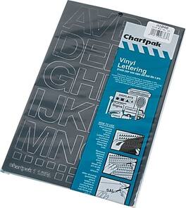 Chartpak - Press-On Vinyl Uppercase Letters/Numbers, 1-1/2" High, Helvetica - Black