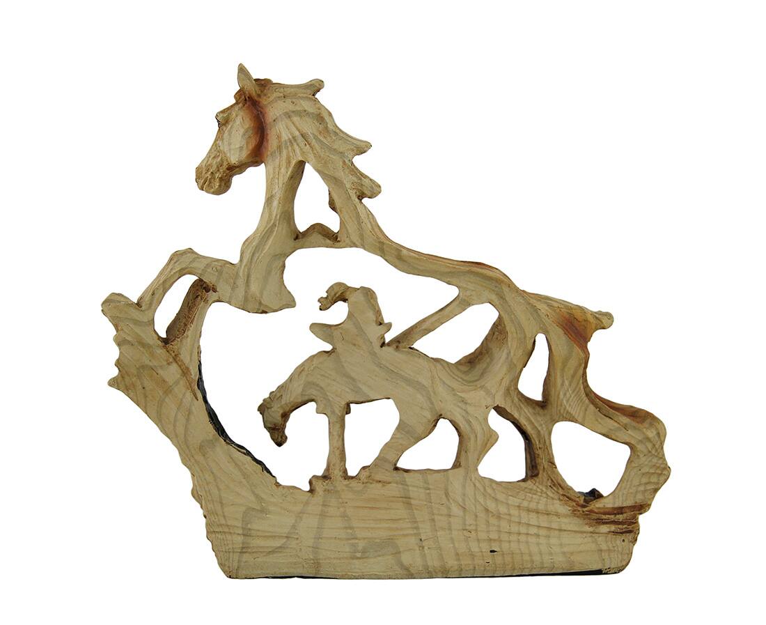Alt View 2. Zeckos - Trail's End Decorative Faux Carved Wood Look Statue 7 in. - Brown.
