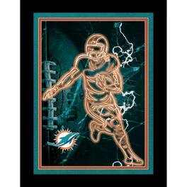 Fan Creations - Miami Dolphins 12'' x 16'' Framed Neon Player Print - Black