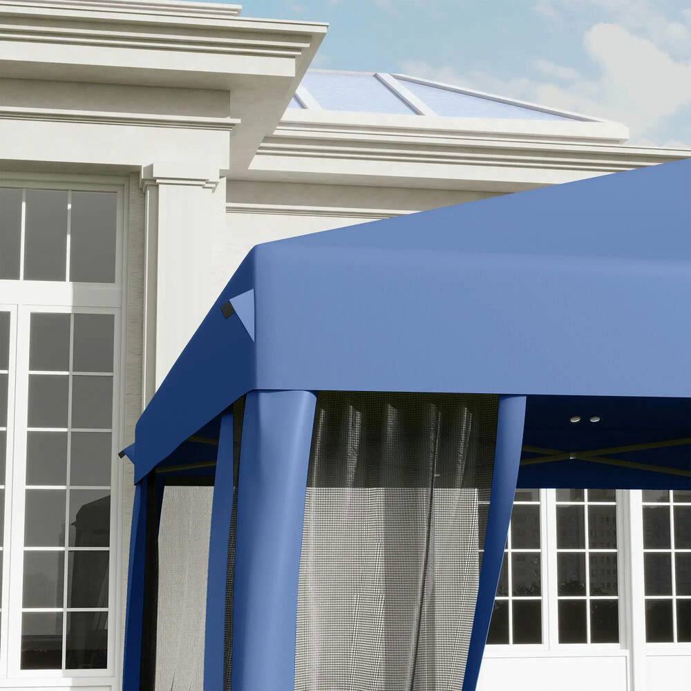 Alt View 4. Spaco - Spaco 10' x 10' Pop Up Canopy Tent with Netting,Instant Gazebo,Screen House - Blue.