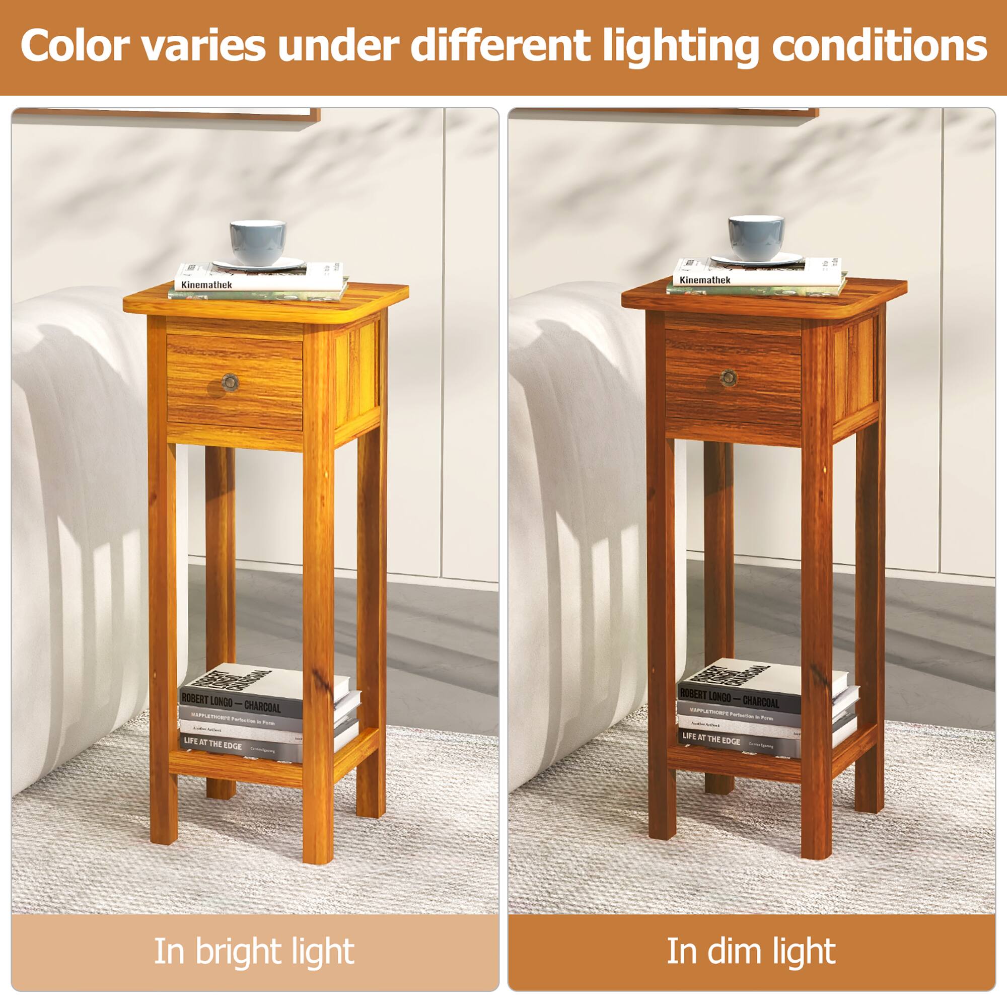 Color varies under different lighting conditions

In bright light

In dim light