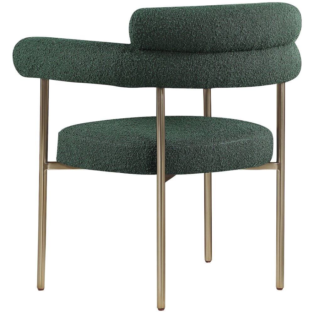 Alt View 4. Meridian Furniture - Blake Green Boucle Fabric Dining Chair, Set of 2 - Green.