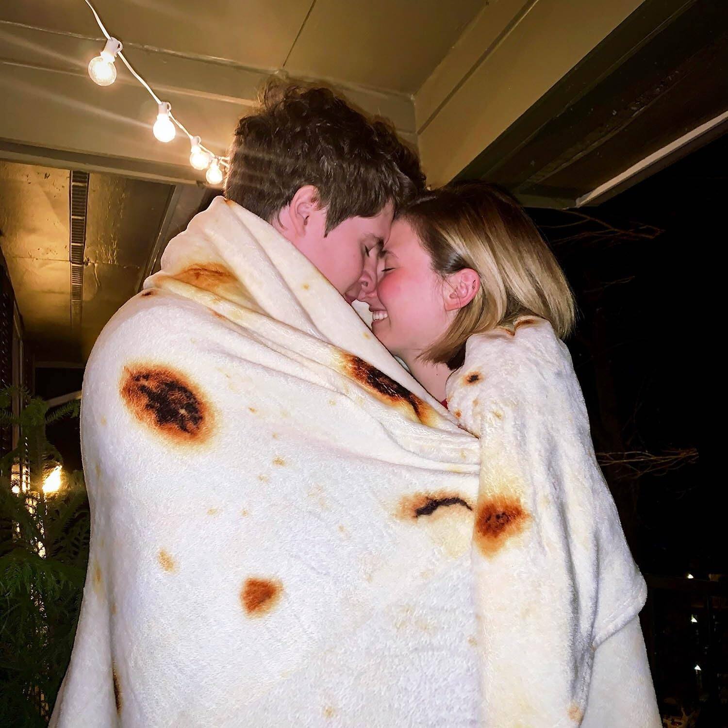 Alt View 1. Fabibe - 85in Burrito Tortilla Blanket White Elephant Gifts For Adults Useful Taco Throw Blankets Woemn Men Party Cool Stuff... - Red 40 inches.