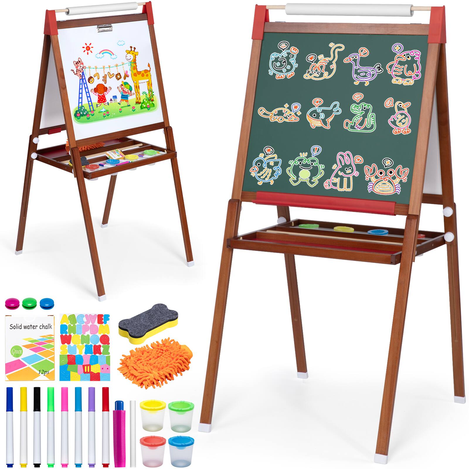 Solid water chalk  
12 pcs  

ACCESSORIES  
BUBBLE WAND  
ERASER  
Sponge  
Brush  

12 pcs