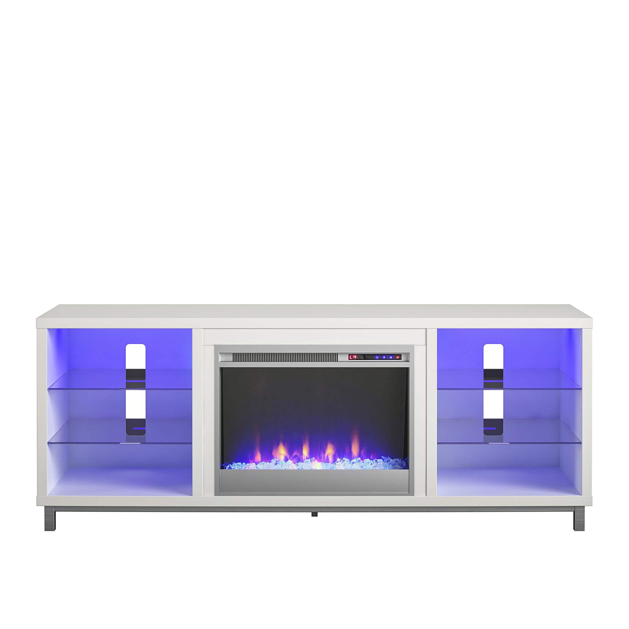Front. Ameriwood Home - Lumina Fireplace TV Stand for TVs up to 70" - White.