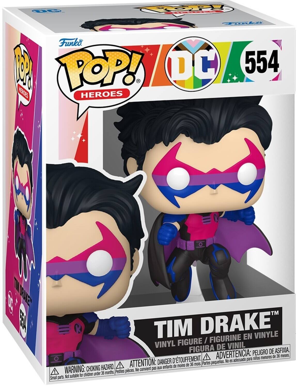 U FOOOPY Tls W Funko 1 POP! DC 554 HEROES DAE EA TM TIM DRAKE VINYLE I FIGURINE EN VINYL FIGURE VINIL FIGURA DE ASFIXIA. ADVERTENCIA: PELIGRO DE nios menores de 36 meses. ATTENTION: DANGER D'TOUFFEMENT. Partes pequeas. No es adecuado para de moins de 36 mois. CHOKING HAZARD. convient pas aux enfants WARNING: under 36 montts Petites pices. Ne Not suitable for children Smal parts.