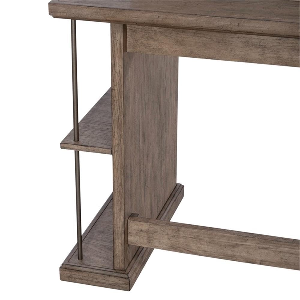 Alt View 4. Liberty Furniture Industries - City Scape Metal Accent Oak Wood Console Bar Table for Living Room - Burnished Beige.