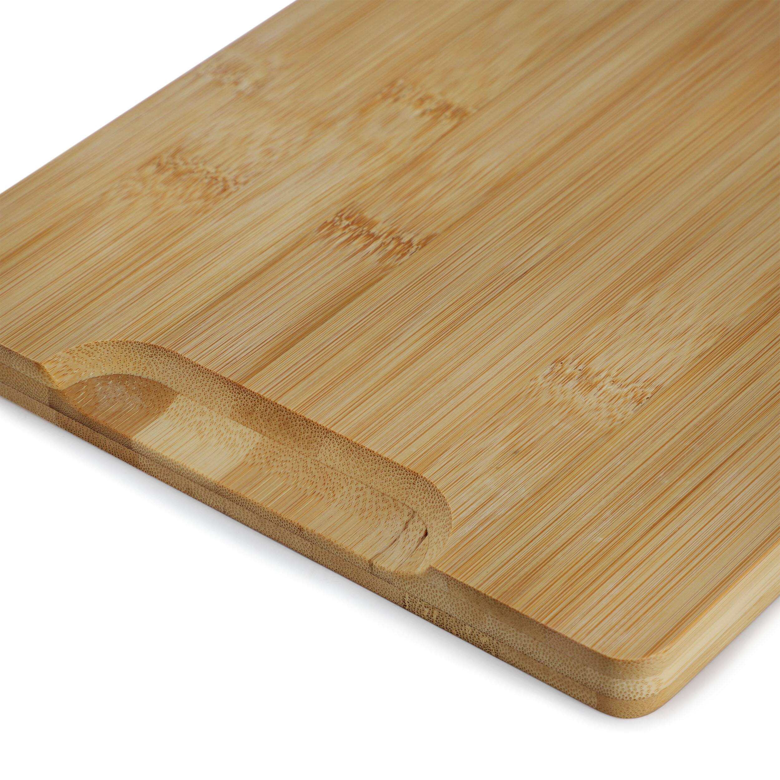 Alt View 5. MegaChef - MegaChef 3 Piece 9 Inch, 12 Inch, and 15 Inch Bamboo Wood Cutting Board Set with Juice Grooves - Brown.