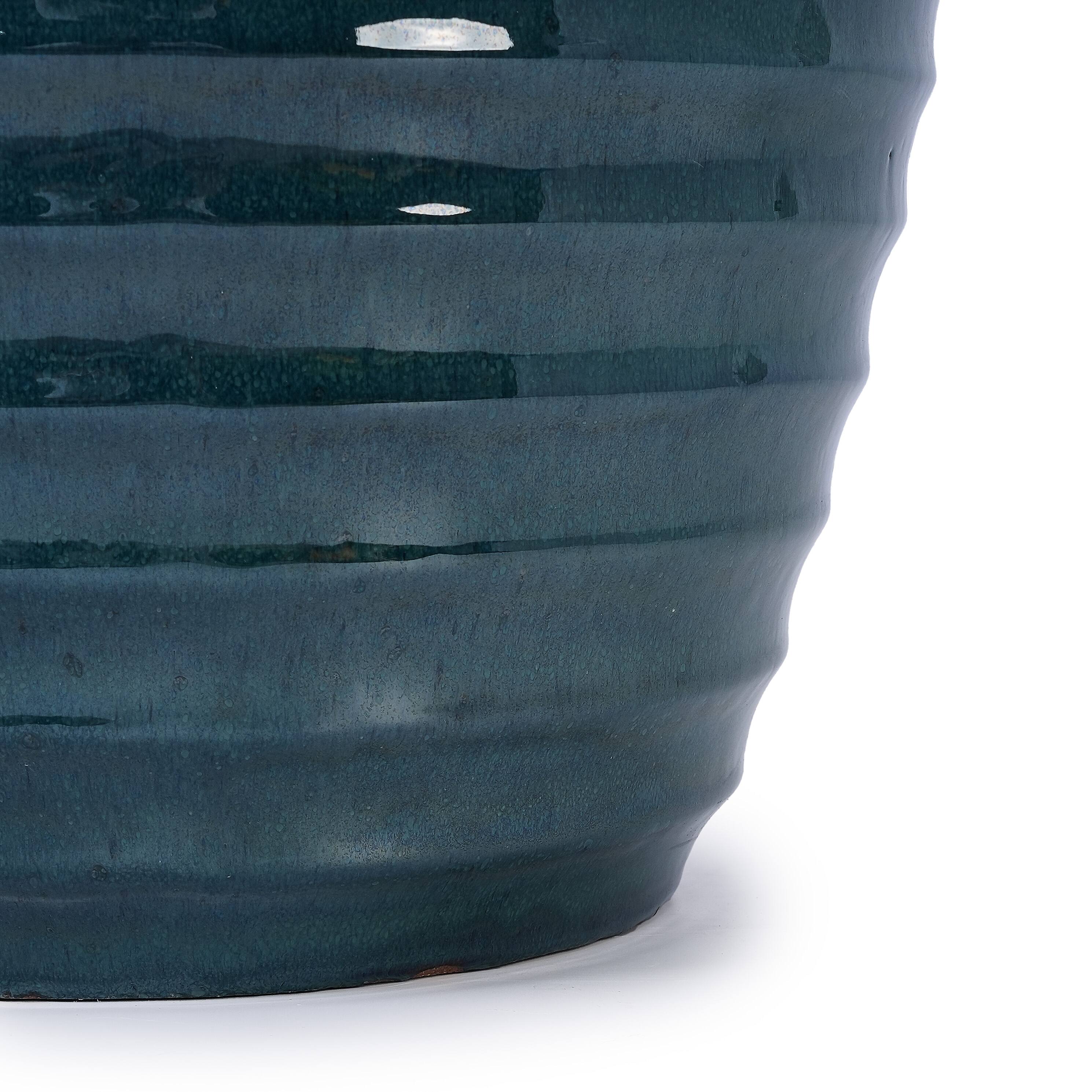 Alt View 8. Loheer - Ceramic Planter by Loheer, 17 Inch Handmade Deep Green Planter for Indoor Outdoor Doorway Monstera.