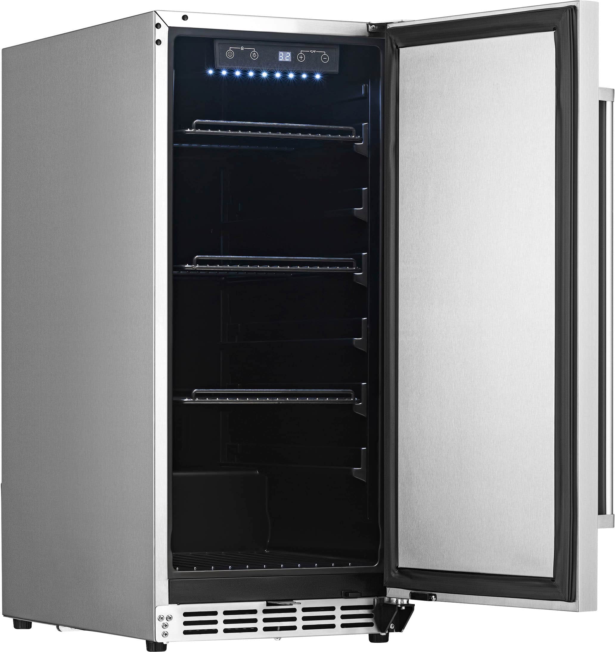 Alt View 14. NewAir - 90-Can Built-In Commercial Grade Wine and Beverage Cooler with Weatherproof Design for Indoor or Outdoor Use - Stainless Steel.